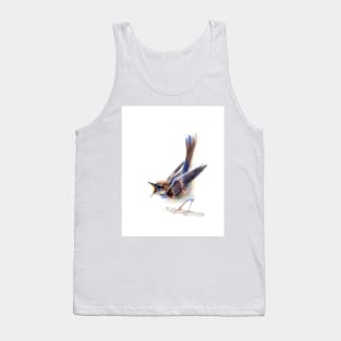 Angry sparrow watercolor bird print Tank Top